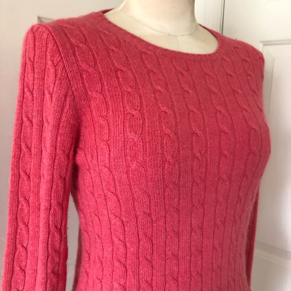 J Crew Pink Cable Crewneck Sweater - Picture 3 of 8